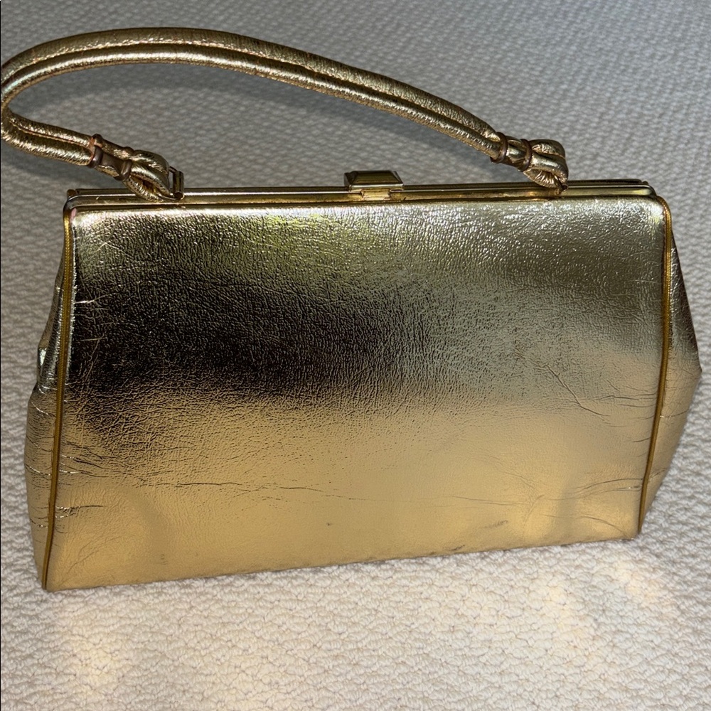 Vintage Gold Leather Purse